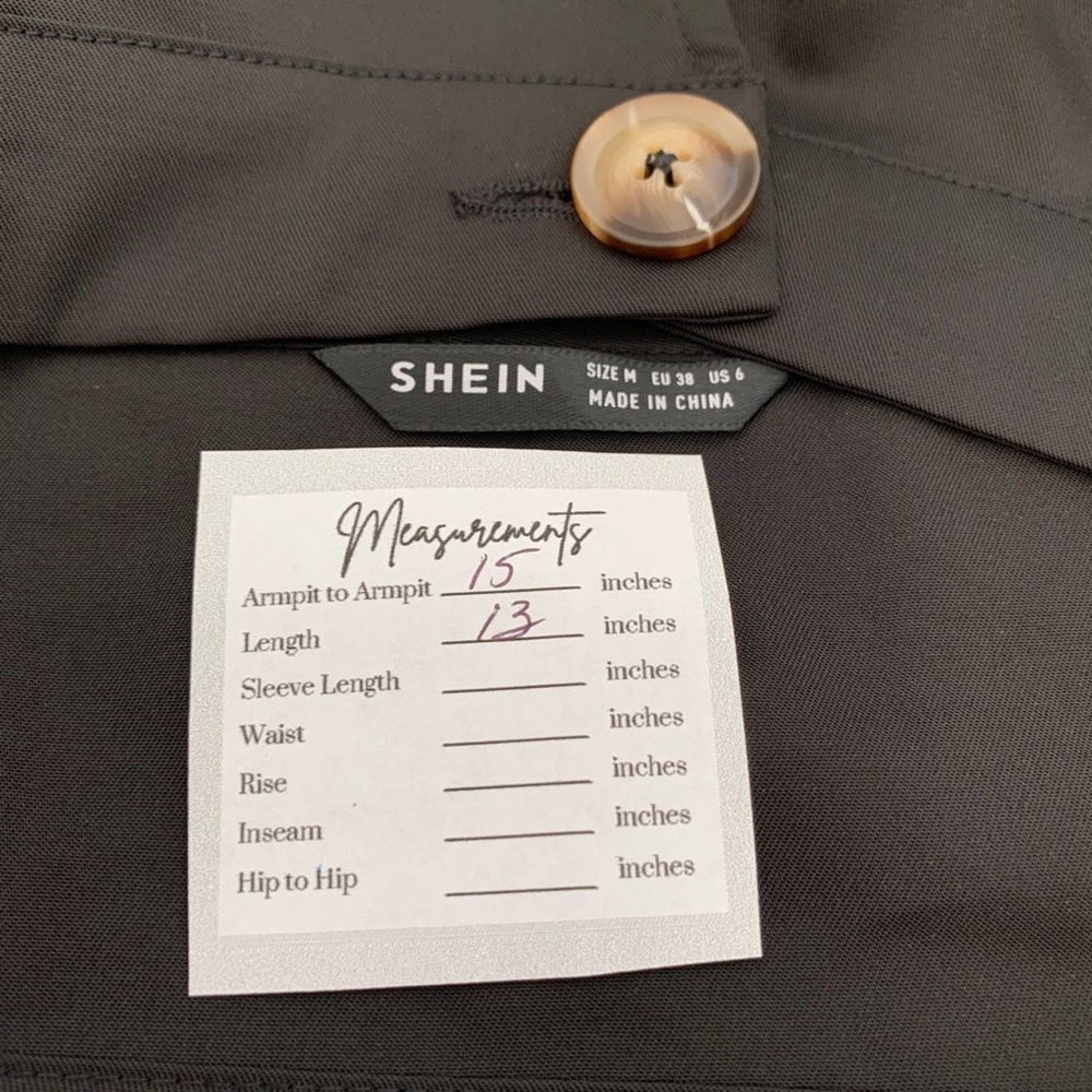 Shein Button Front Plunging Halter Top Size M, Bl… - image 5